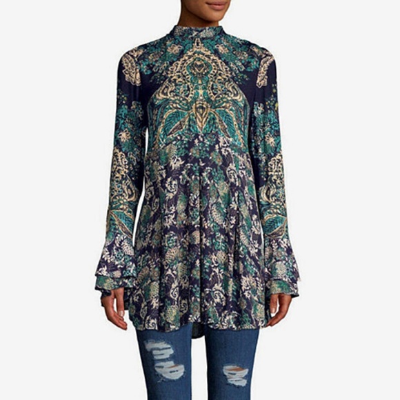 Free People Lady Luck Green Tunic - Picture 5 of 8
